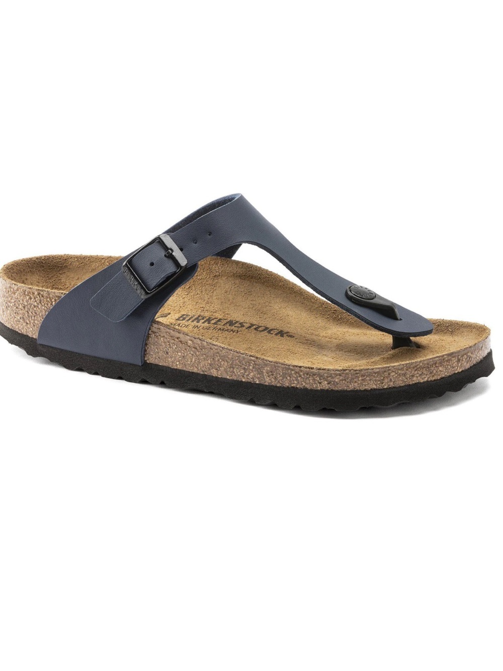 Birkenstock Gizeh Thong Sandals Size 6 Blue Metallic